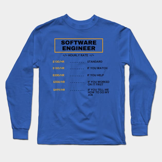 software enginner hourly rate Long Sleeve T-Shirt by Bravery